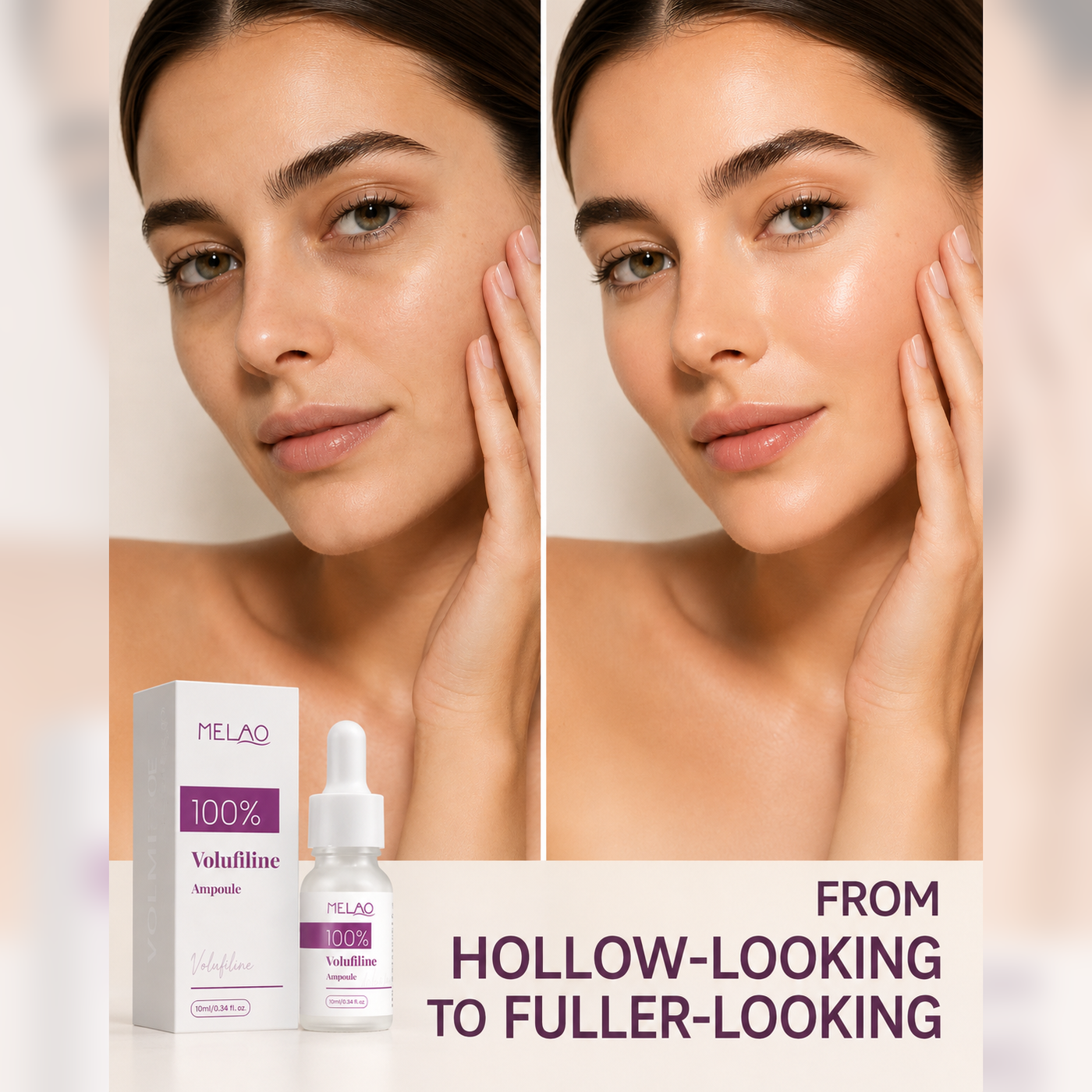 From hollow-looking to fuller-looking visual result