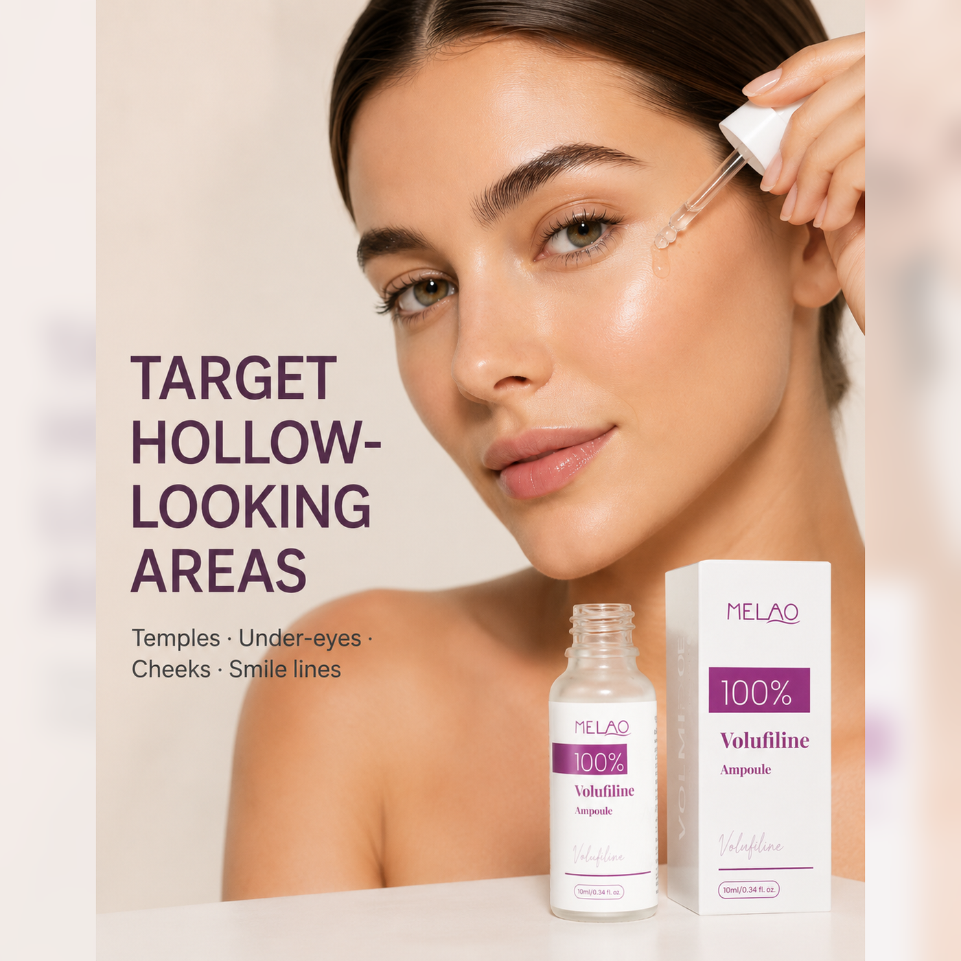 Target hollow-looking facial areas